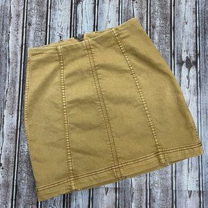 Free People Mustard Denim Skirt